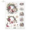 zimowe wianki, wianek, wieniec, wieńce, Winter Wreath, gwiazda betlejemska, zima, Boże Narodzenie, Święta Bożego Narodzenia, choinka, miś, misie, pluszaki, przytulanki, retro, miniatura, miniatury, rośliny 3D, 3D efekt, winter garland